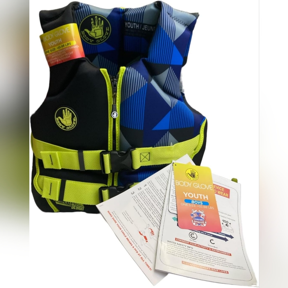 Body Glove Youth BoysPFD - U.S. Coast Guard-Approved (One Size, 55-88 lbs)